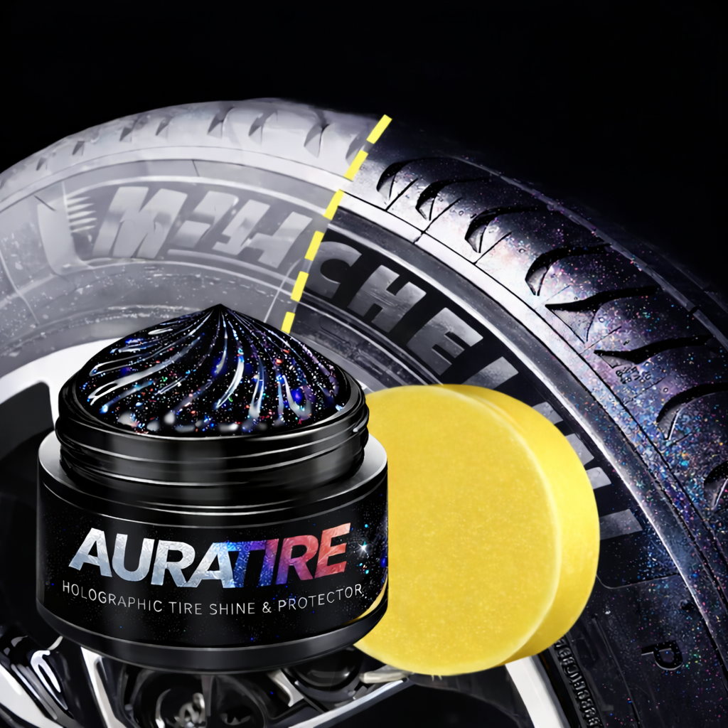 Crema protectora holográfica brillante para neumáticos AuraTire